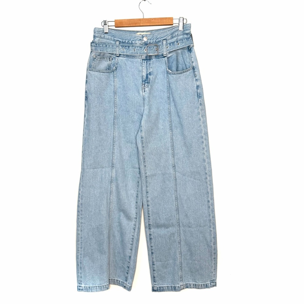 Madewell Belted Baggy Jeans Kirkham Wash Rigid Center Seam Size 29 NWOT